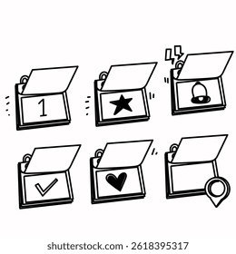 doodle calendar icon related collection illustration
