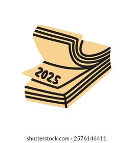 Doodle calendar schedule icon hand drawn in a modern minimalistic style