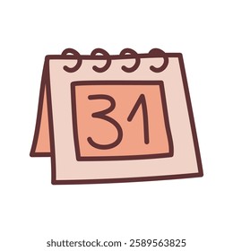 Doodle calendar schedule icon hand drawn with thin line in minimalistic style