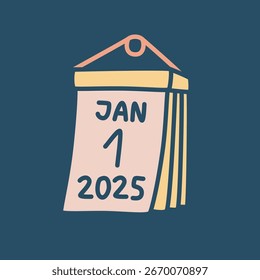 Icono de calendario de Doodle dibujado a mano en un estilo minimalista moderno