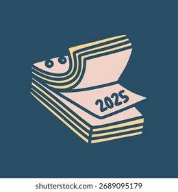 Icono de calendario de Doodle dibujado a mano en un estilo minimalista moderno