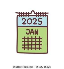 Doodle Kalender-Symbol oder Logo, handgezeichnet mit dünner schwarzer Linie.