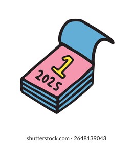 Doodle calendar schedule icon or logo hand drawn with black line, freehand style