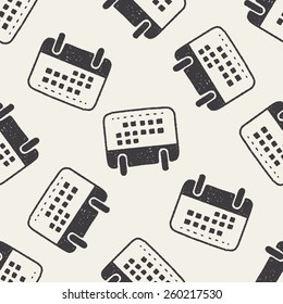 Doodle Calendar seamless pattern background