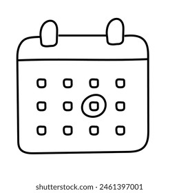 Calendario de garabatos. Ilustración vectorial, aislado sobre fondo blanco