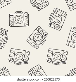 doodle camera seamless pattern background