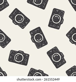 Doodle Camera seamless pattern background