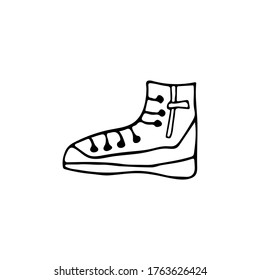 Icono de botas de acampada en vector. Icono de botas de campamento dibujadas a mano en vector.