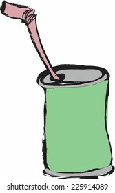 doodle can with straw