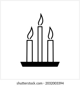 Doodle candle icon isolated on white. Hand drawn line art. Sketch vector stock illustration. EPS 10