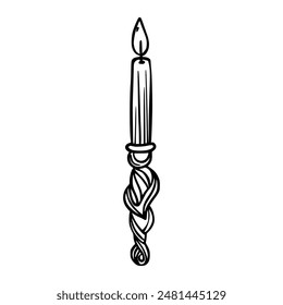 Doodle candle. Magic object. Sketch