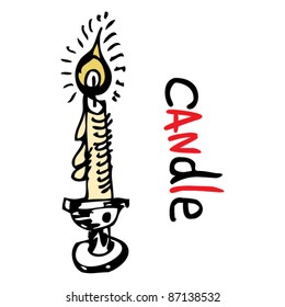 doodle candle, sketchy design element