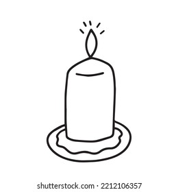Doodle candle vector illustration. Hand drawn candle isolated