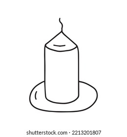 Doodle candle vector illustration. Hand drawn candle isolated