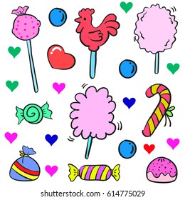 Doodle of candy colorful design cute