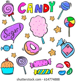 Doodle of candy cute style design