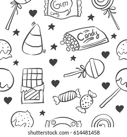 Doodle of candy hand draw collection style