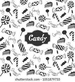 Doodle of candy hand draw style