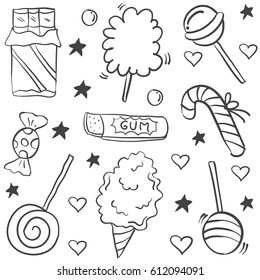 Doodle of candy hand draw style