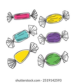 doodle candy hand drawn illustration.