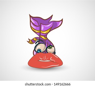 Doodle candy with lips