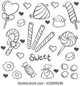 Doodle of candy sweet hand draw