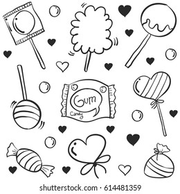 Doodle of candy various hand draw collection