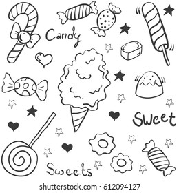 Doodle Of Candy Various Object