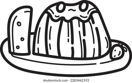 Doodle caneles pastry icon outline vector