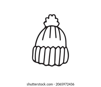 Doodle cap icon with black outline