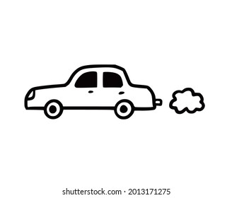 Doodle car. Funny sketch scribble style. Hand drawn toy car vector illustration.