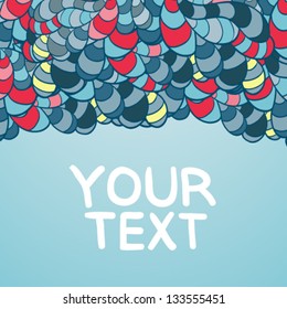 Doodle card with place for your text or logo. Template invitation card