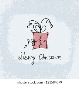 Doodle card. Vector merry christmas