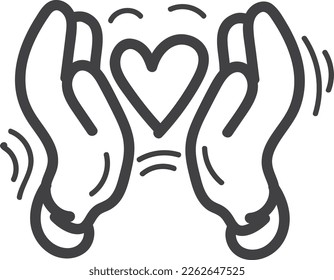 doodle care icon line, vector, illustration