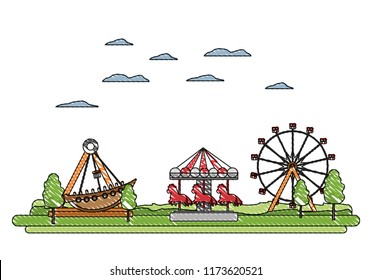 doodle carnival with funny mechanical ride games