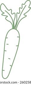 Doodle Carrot Vegetable Vector Illustration