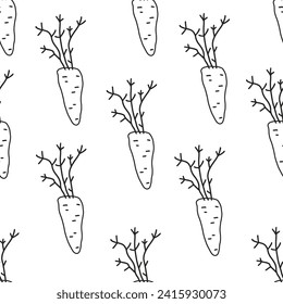 Raza de garrapatas sin fisuras. Huella repetitiva de verduras, diseño de fondo en estilo simple dibujado a mano. Texturas vectoriales para tela, textil, papel pintado, decoración