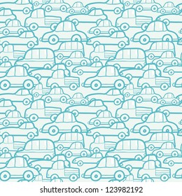 Doodle cars seamless pattern background