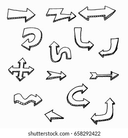 doodle cartoon arrows sketch vector illustration