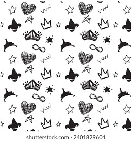 Doodle cartoon art.  Like kids colorful crayon, pastel, chalk or pencil stroke. Colorful hand drawn doodle shape set on white background. Vector illustration. 