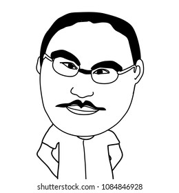 doodle cartoon  asian man  vector eps.10
