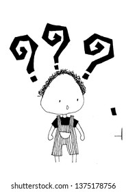 doodle cartoon a baby is wonder