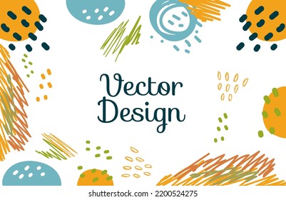 Caricatura Doodle boho concepto abstracto de fondo de banner. Ilustración vectorial del elemento de diseño gráfico