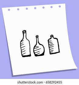 doodle cartoon bottles sketch vector illustration