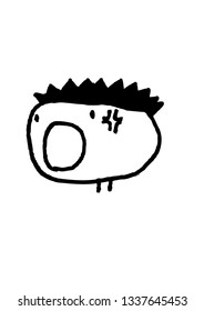 doodle cartoon boy face