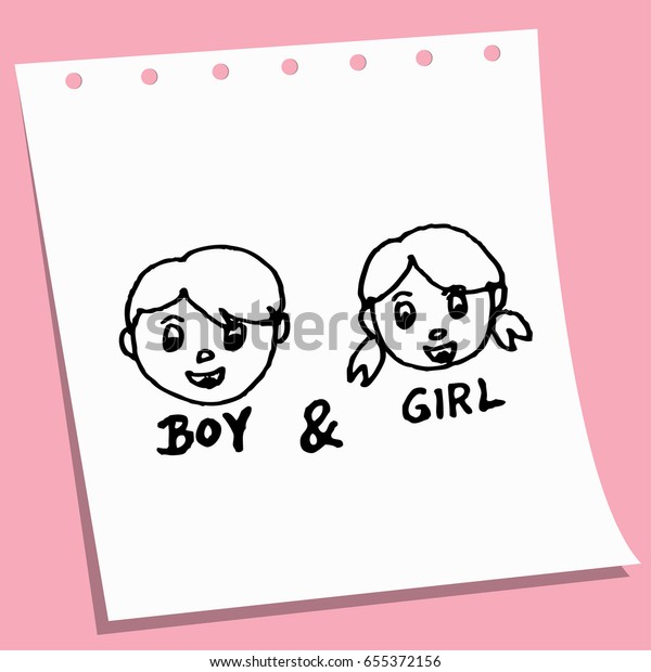 Cartoon Boy And Girl Drawing Sketch Creative Ideas