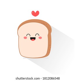 Doodle cartoon bread icon on white background vector illustration.