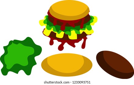 doodle cartoon burger