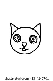 doodle cartoon a cat