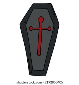 Doodle Cartoon Coffin Vector Illustration